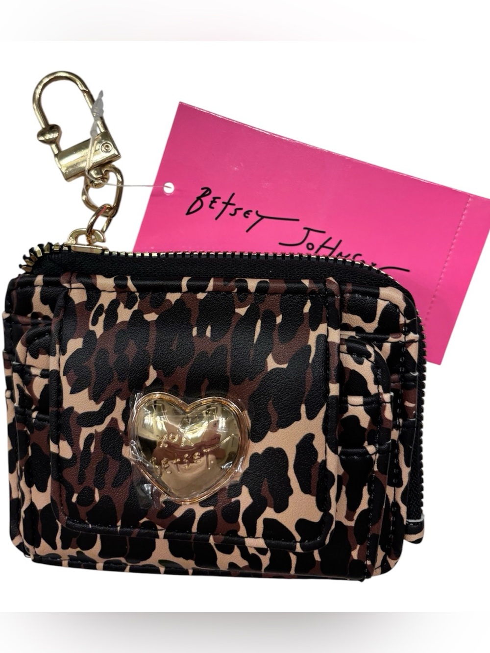 Betsey Johnson leopard print card wallet - NWT